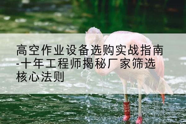 晋源剪叉式升降机厂家-高空作业设备选购实战指南-十年工程师揭秘厂家筛选核心法则
