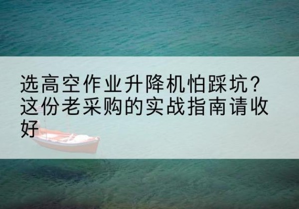 晋源高空作业升降机厂家推荐-选高空作业升降机怕踩坑？这份老采购的实战指南请收好